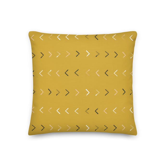 WANDERLUST throw pillow in goldenrod