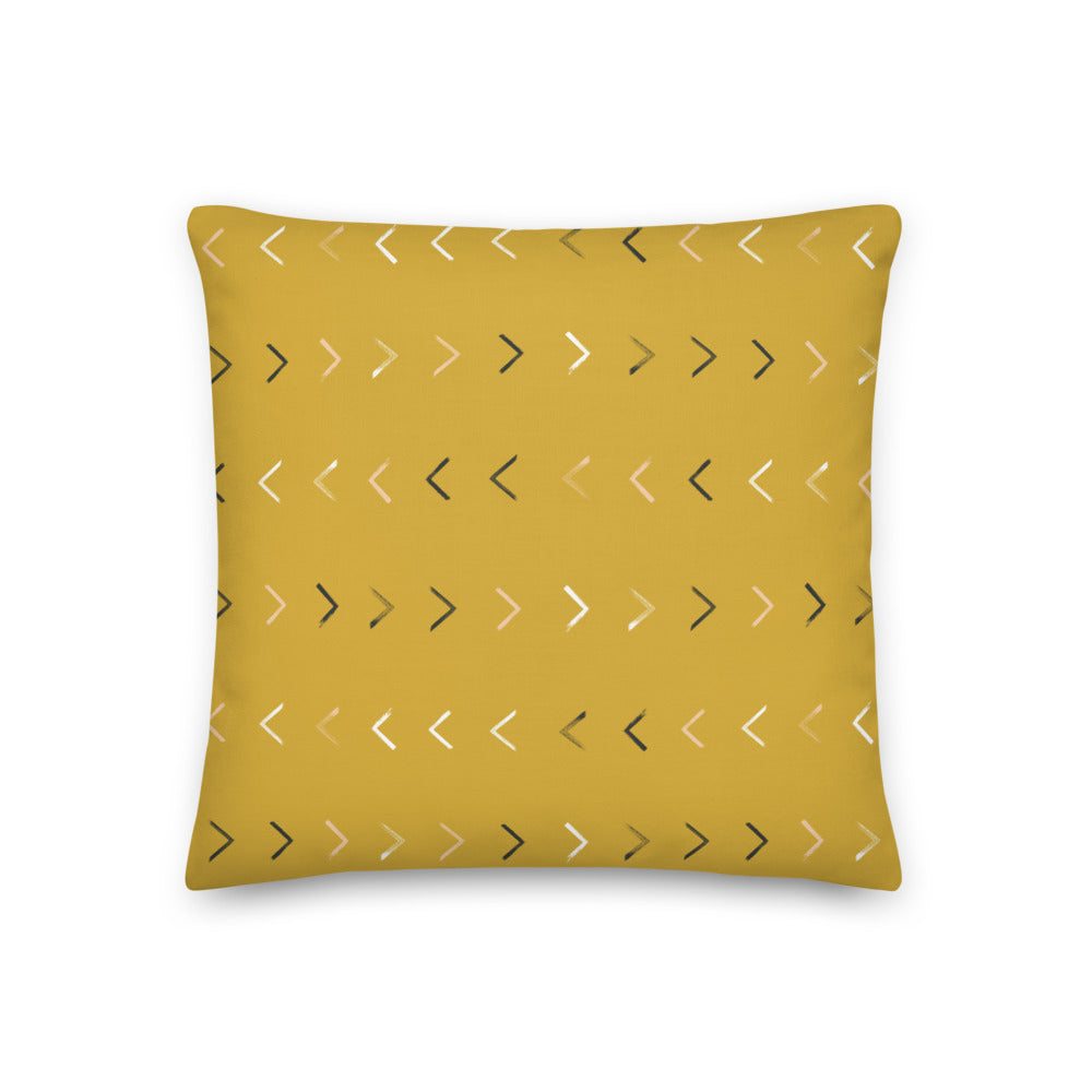 WANDERLUST throw pillow in goldenrod