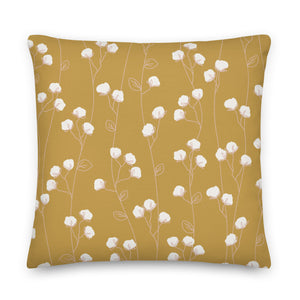 COTTON PICK throw pillow in antique gold