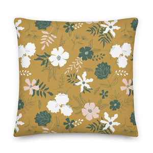 IN BLOOM throw pillow in antique gold