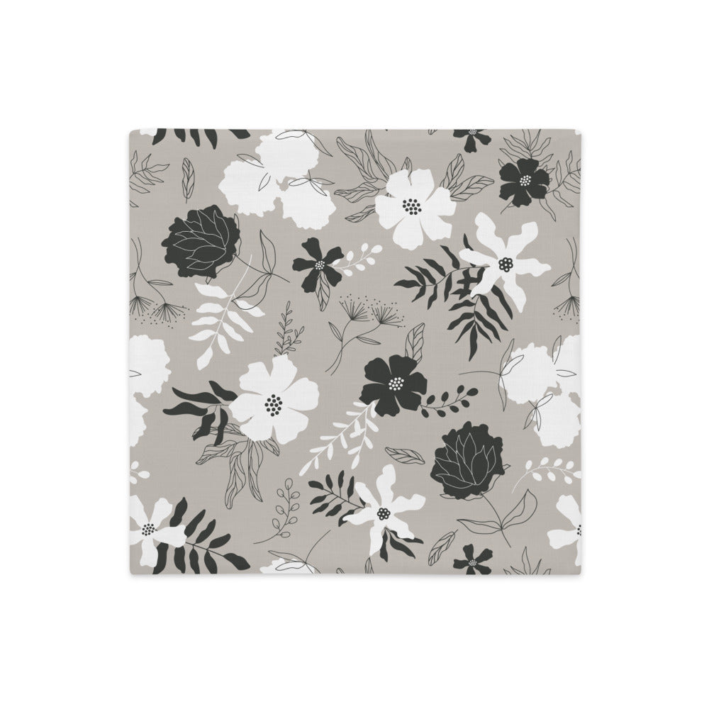 IN BLOOM throw pillow (case only) in fog