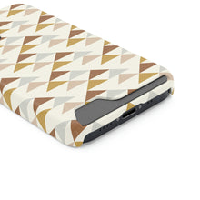Load image into Gallery viewer, SOUTHWEST MOUNTAIN TRIANGLES // Peach, Grey, Rust &amp; Mustard // 1-Card Wallet Case //