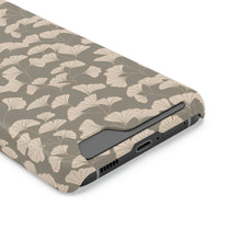 Load image into Gallery viewer, GINGKO LEAVES // Grey &amp; Peach // 1-Card Wallet Case //
