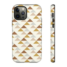 Load image into Gallery viewer, SOUTHWEST MOUNTAIN TRIANGLES // Peach, Grey, Rust &amp; Mustard // Dual-Layer Case //