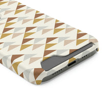 Load image into Gallery viewer, SOUTHWEST MOUNTAIN TRIANGLES // Peach, Grey, Rust &amp; Mustard // 1-Card Wallet Case //